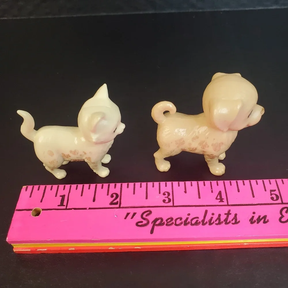 Barbie Play And Wash Pet Animals Dog + Cat Lot of 2 Plastic Figures‎